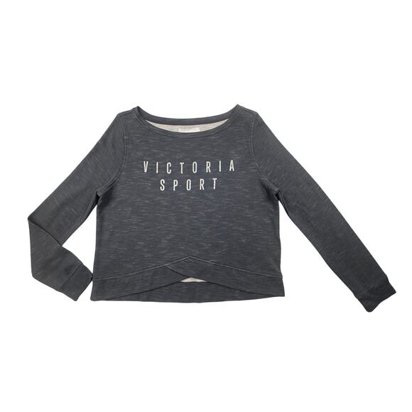 Victoria's Secret Pink Tops - Victoria's Secret Sport Women Activewear Yoga Sweatshirt XS Black Glitter Logo